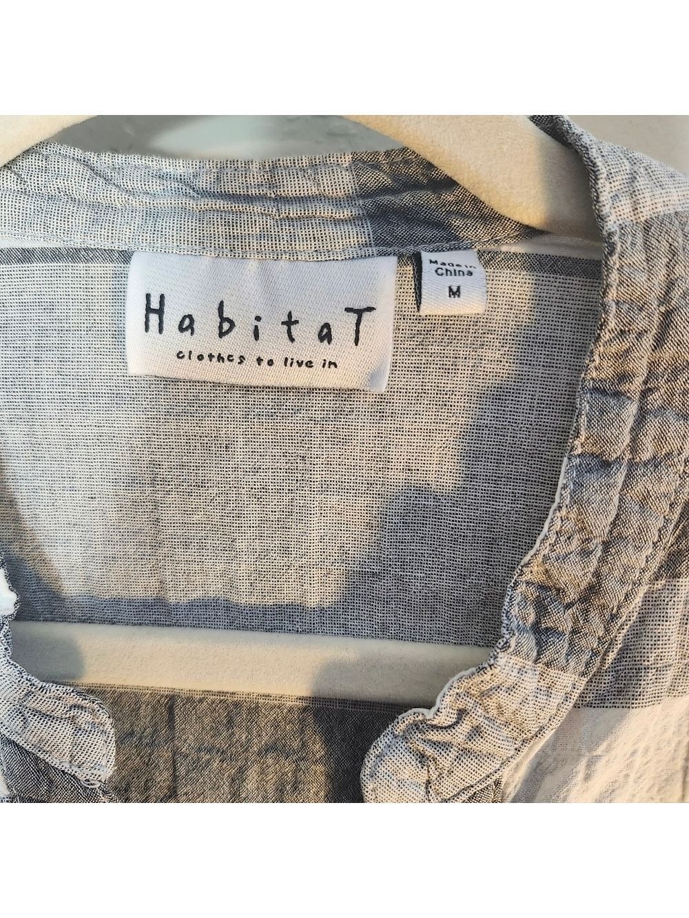 Habitat Lightweight Cotton Striped Top in White and Gray Sz M - Picture 2 of 9